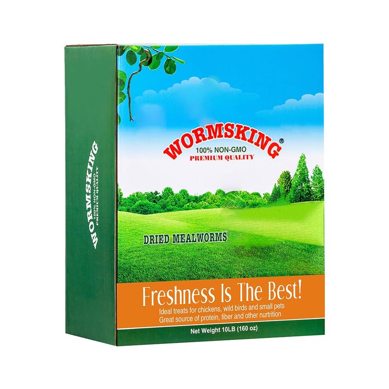 WORMSKING 10LB Dried Mealworms, High Protein Meal Worms for Poultry, Wild Birds, Hedgehogs, Hamsters, Reptiles, Great Chicken Food, Bird Food - Image 1