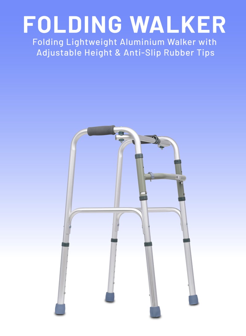 ايد بلس مشاية خفيفة الوزن من الألومنيوم قابلة للطي مع ارتفاع قابل للتعديل وأطراف مطاطية مضادة للانزلاق - Image 2