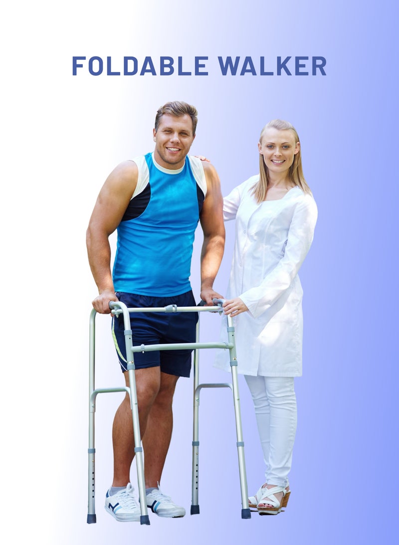 ايد بلس مشاية خفيفة الوزن من الألومنيوم قابلة للطي مع ارتفاع قابل للتعديل وأطراف مطاطية مضادة للانزلاق - Image 4