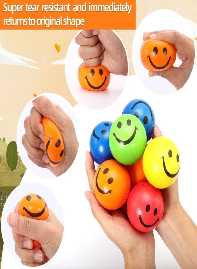 Tivcck 24 Pack Stress Balls Bulk,2.5 Inch Face Squeeze Balls,Smile Face Stress Balls,Party Favor Soft Balls,Stress Relief Balls for Finger Exercise School Carnival Reward,Assorted Colors Random - Image 3