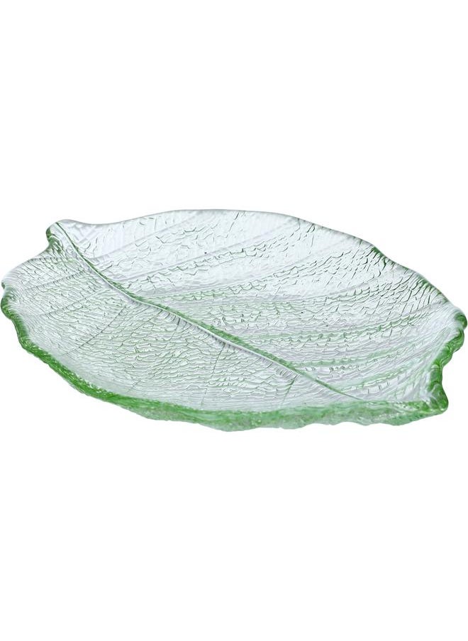 Alsaif Glass Serving Plate 21 Cm Transparent Green  - Image 2