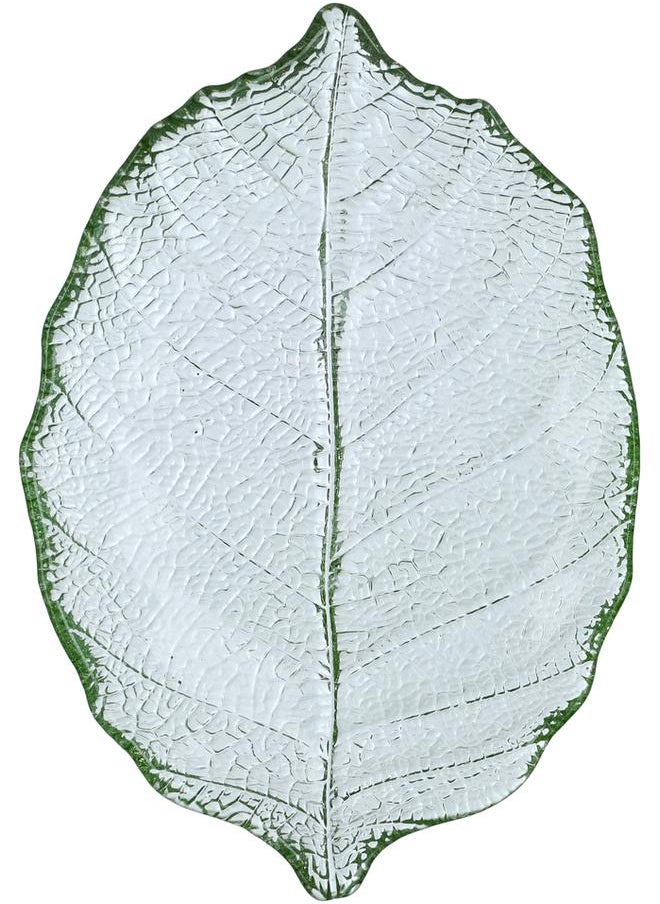 Alsaif Glass Serving Plate 21 Cm Transparent Green  - Image 1