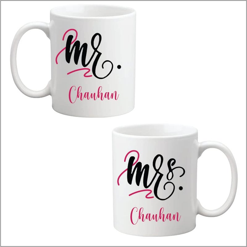 PICRAZEE مجموعة هدايا للسيد والسيدة تشوهان مطبوعة للزوجين 2 من وسائد 12x12 مع حشوات وأكواب وسلاسل مفاتيح تشوهان CCMMKK - Image 3