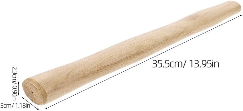 2pcs Wooden Hammer Handles Replacement for 1000g Machinist Hammer with Oval Hole Grip, Solid Wood Handles for Woodworking and Metalworking Tools - Image 2