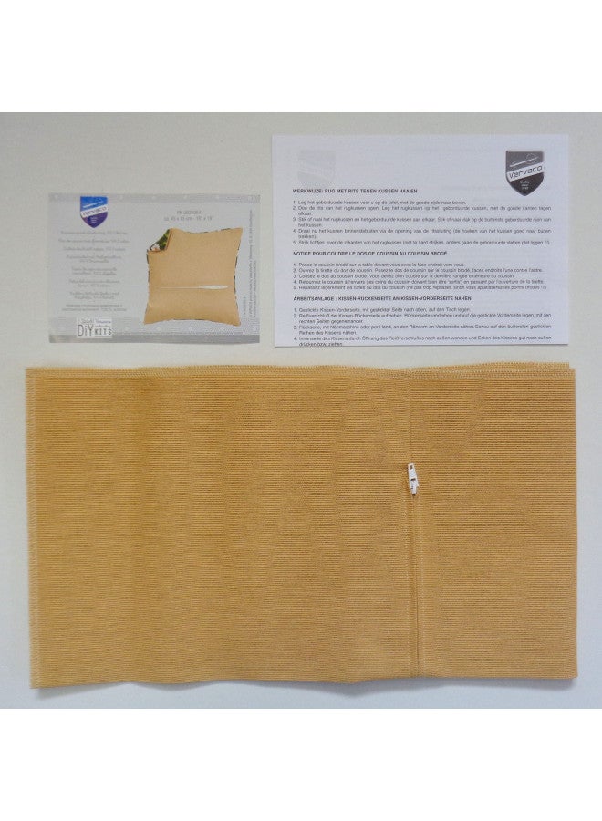 Vervaco Cushion Back with Zipper, Beige, 18" x 18" - Image 2