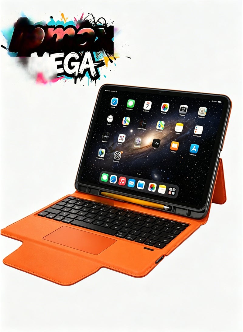 ipmax MEGA 11-Inch Tablet - 8GB RAM, 256GB ROM, Octa-Core Processor, 12500mAh Battery, 13MP Dual Camera, with Integrated Keyboard Case & Stylus Support-Organge - Image 3