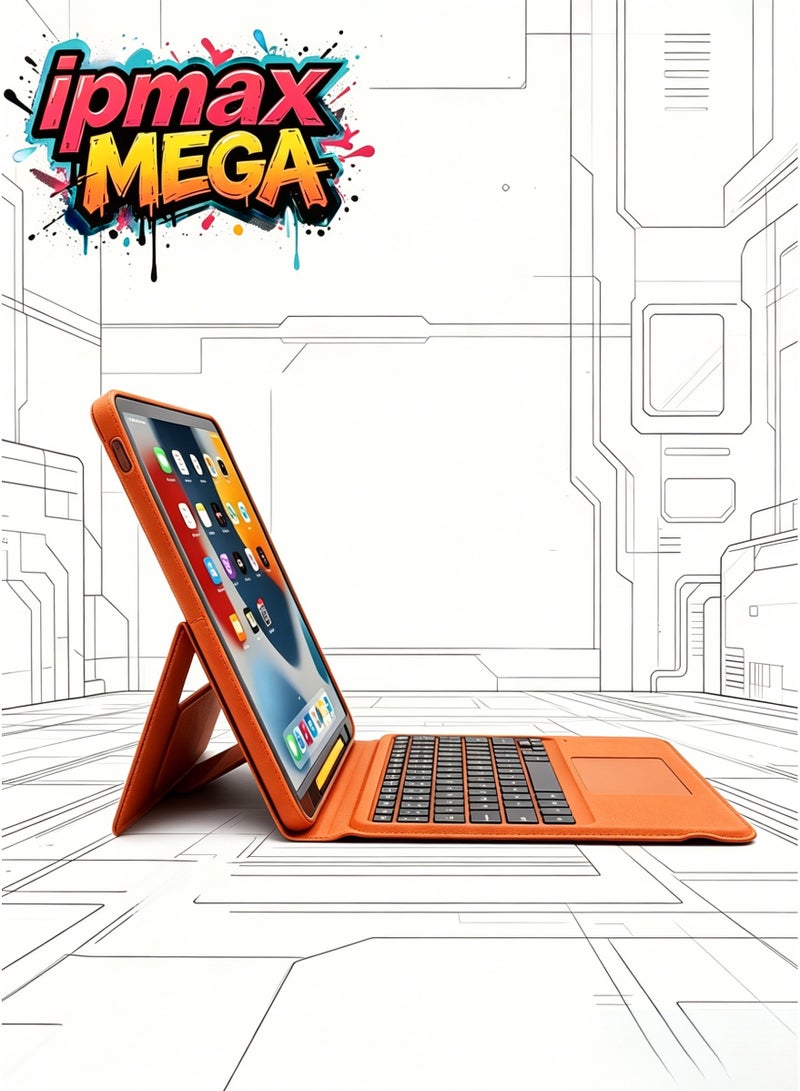 ipmax MEGA 11-Inch Tablet - 8GB RAM, 256GB ROM, Octa-Core Processor, 12500mAh Battery, 13MP Dual Camera, with Integrated Keyboard Case & Stylus Support-Organge - Image 4