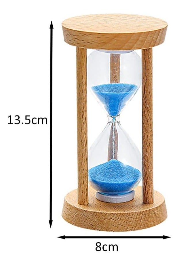 Rubik Sand Timer, 15 minutes Wood Base Hourglass Sandglass Clock for Childrens Teeth Brushing Kitchen Cooking Game School Office Home Decoration (15 min, Wood/Blue)  - Image 4