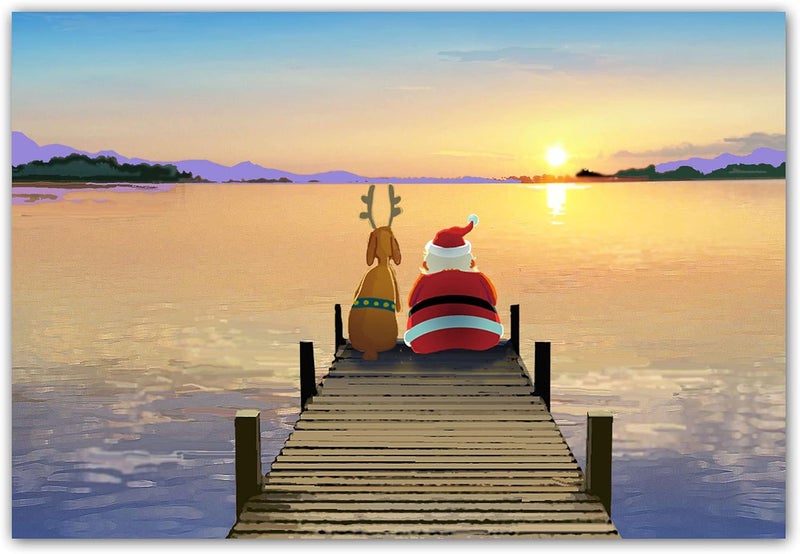Stonehouse Collection Christmas Postcards - Dock Sunset - 40 Holiday Postcards - 4 x 6 Inch Postcards (Dock Sunset) - Image 2