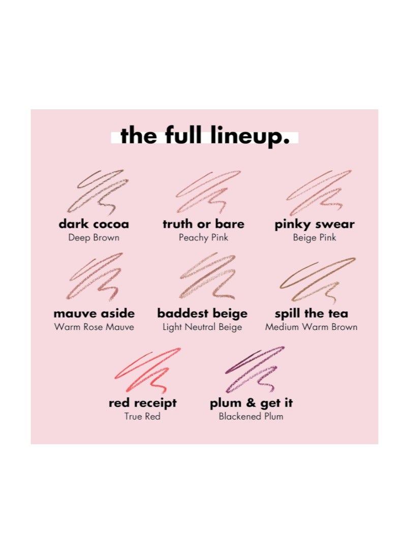 إلف Cream Glide Lip Liner, Shape & Sculpt Lips, High-Pigment Pencil, Truth or Bare Beige - Image 3