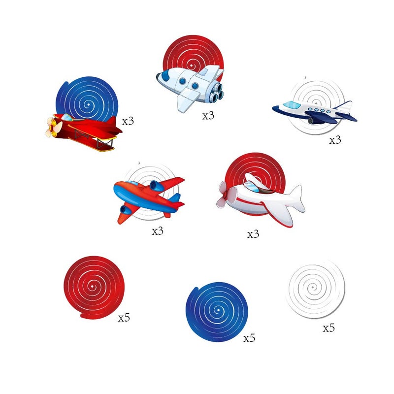 CC HOME 30Pack Airplane Hanging Swirls Fly Flight Ceiling Streamer Birthday Party Decorations Airplane Themed Party Favors for Holiday Baby Shower Home Decoration Party Supplies - Image 4