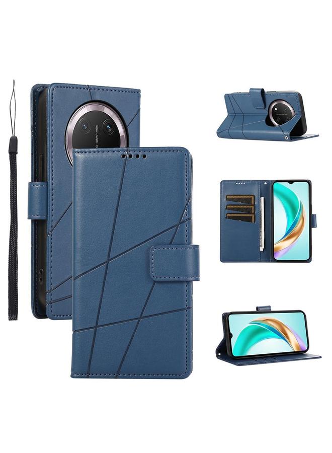 S-TOP Case For Honor X9c Global / Magic7 Lite PU Genuine Leather Texture Embossed Line Phone Case - Image 1