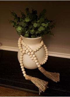 SYOSI Wood Beads Garland SYOSI 58 Inch String Farmhouse Natural Decorative Beads for Wall Hanging Vase Door Decor  - Image 5