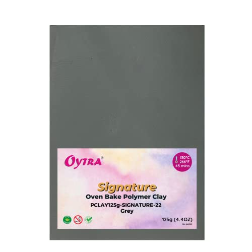 Oytra Polymer Clay 125 Grams Signature for Jewellery Earrings Making Oven Bake (Grey) - Image 1