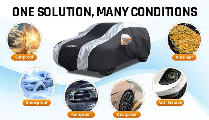 AltoCover Heavy Duty Waterproof Car Cover for SUVs (196-201 inch) - All Weather Protection - Image 5