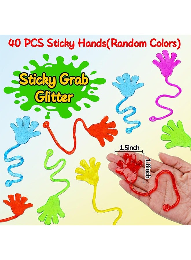 اتش واي 40 قطعة من الأيدي اللزجة اللامعة للأطفال ، ألعاب صغيرة قابلة للتمدد للأيدي اللزجة ، هدايا الأحفالات ، خدمة طاولة الحفلات ، مجموعة هدايا للحفلات للأطفال ، تقاليد العطلات ، تململ تمدد شديد ، ألعاب تململ ممتعة للأطفال - Image 2