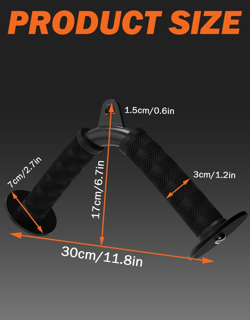 Fitarc Tricep V Bar Cable Attachment, Tricep Pull Down Attachment for Home Gym Equipment, Tricep Bar Cable Attachments for Gym with Non-Slip Rubber Grips, Cable Machine Attachment - Image 4