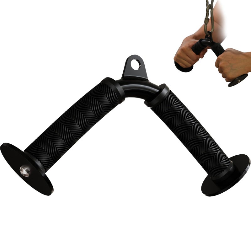 Fitarc Tricep V Bar Cable Attachment, Tricep Pull Down Attachment for Home Gym Equipment, Tricep Bar Cable Attachments for Gym with Non-Slip Rubber Grips, Cable Machine Attachment - Image 1