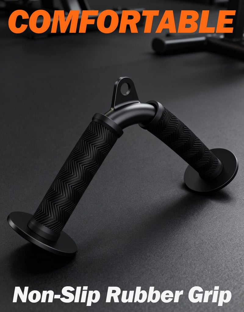 Fitarc Tricep V Bar Cable Attachment, Tricep Pull Down Attachment for Home Gym Equipment, Tricep Bar Cable Attachments for Gym with Non-Slip Rubber Grips, Cable Machine Attachment - Image 2