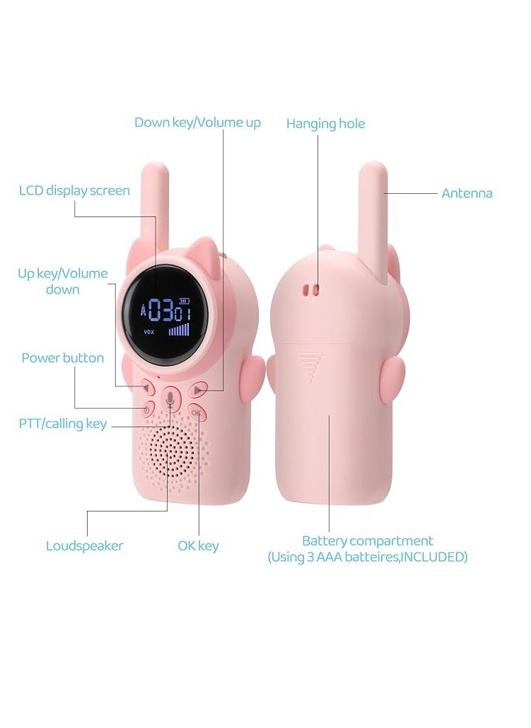 MOCOM Kids Walkie Talkies - Built-in 400mAh Rechargeable Battery, 8 Channels, VOX Function, LED Flashlight, 3-Mile Range for Boys & Girls Aged 3-12, Perfect for Outdoor Adventures & Indoor Play  - Image 2