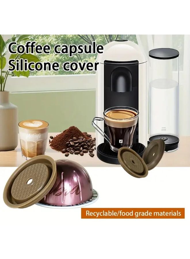 غطاة سيليكون قابلة لإعادة الاستخدام من فيرتو 1 قطعة سوداء متوافقة مع كبسولات متنوعة - Image 2