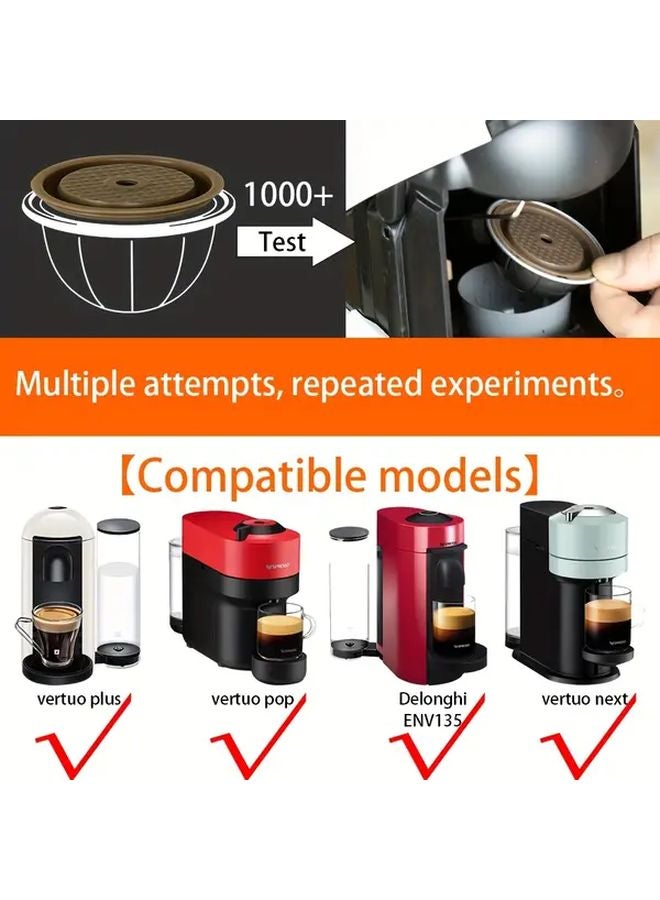 غطاة سيليكون قابلة لإعادة الاستخدام من فيرتو 1 قطعة سوداء متوافقة مع كبسولات متنوعة - Image 3