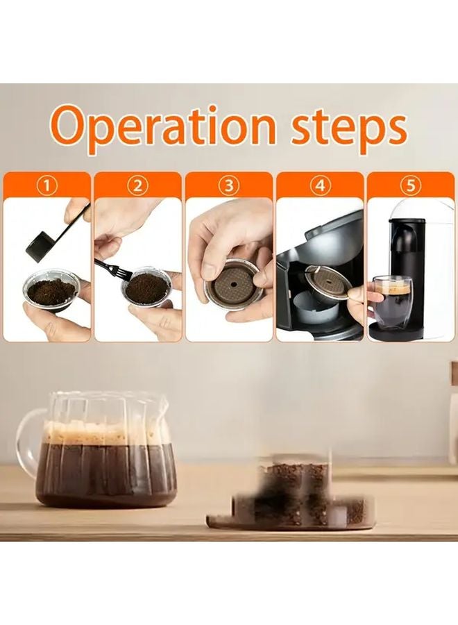 غطاة سيليكون قابلة لإعادة الاستخدام من فيرتو 1 قطعة سوداء متوافقة مع كبسولات متنوعة - Image 5