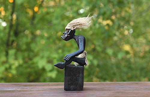 G6 Collection Handmade Wooden Primitive Tribal Funny Statue Sculpture Tiki Bar Handcrafted Unique Gift Home Decor Accent Figurine Decoration Artwork Hand Carved (Calendar) - Image 4