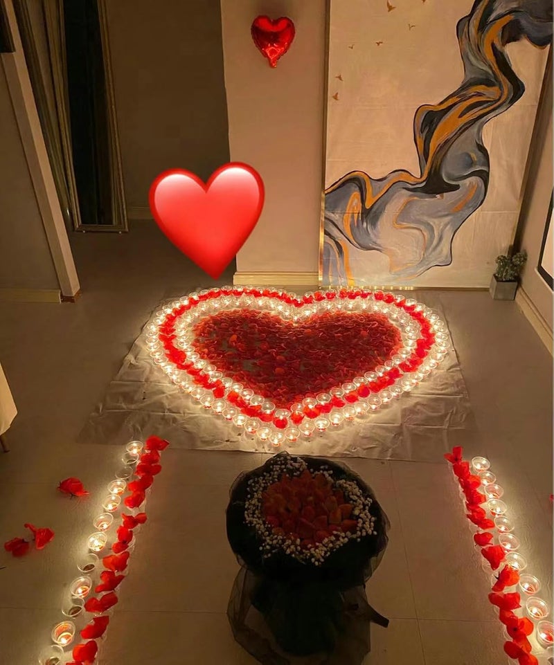 CODE FLORIST كود فلوريست 1500 قطعة بتلات ورد حريري حمراء لعيد الحب، ليلة رومانسية، الزفاف، ديكورات الزهور لذكرى الخطوبة (منفصلة، معطرة) - Image 4