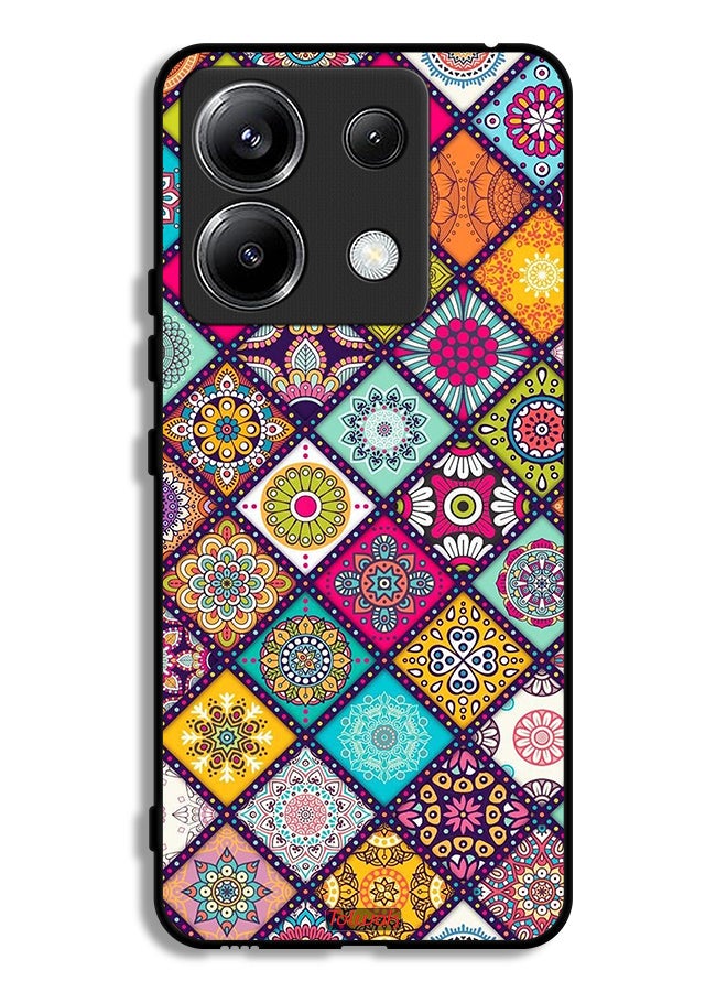 Tolwak Xiaomi Poco X6 5G Protective Case Cover Mandala Squares Pattern - Image 1