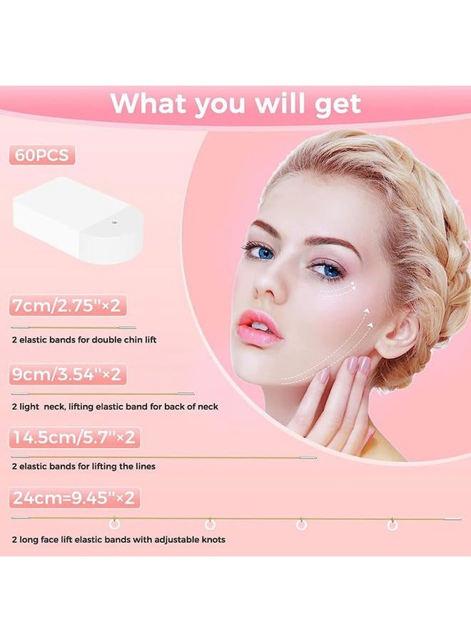 HIDOVETEC Face Lift Tape 60Pcs Invisible with 8 bands,for Lifting Sagging Skin,Wrinkles,Neck,Eyes and Brows,Double Chin,Anti-Wrinkle Solution - Image 5