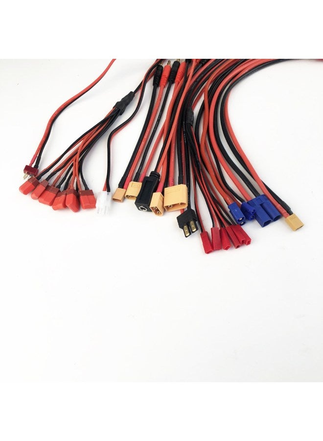 Aircraft Model Plug Adapter Cable 4.0mm Banana Head B6 Line To T Plug/XT60/EC2/EC5/Da Tian Gong/XT90-Color:Banana Head Turn 6 T Male Head With Cap-Specifications:As Shown In The Figure, 1 Transfer Cable - Image 2