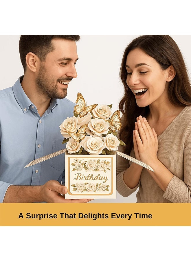 بطاقة عيد ميلاد ثلاثية الأبعاد من ليمون مع موسيقى وضوء LED، تصميم كعكة منبثقة، بطاقة تهنئة للنساء والأم والزوجة والأخت - Image 4