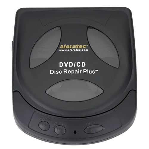 Aleratec Motorized DVD CD Cleaner Disc Repair System - Scratch Remover and Cleaner for CD Player Discs - Includes Solution - Portable Disc Cleaner for Restoring CDs, DVDs, and More - Image 1