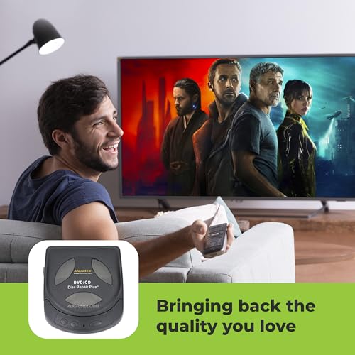 Aleratec Motorized DVD CD Cleaner Disc Repair System - Scratch Remover and Cleaner for CD Player Discs - Includes Solution - Portable Disc Cleaner for Restoring CDs, DVDs, and More - Image 2