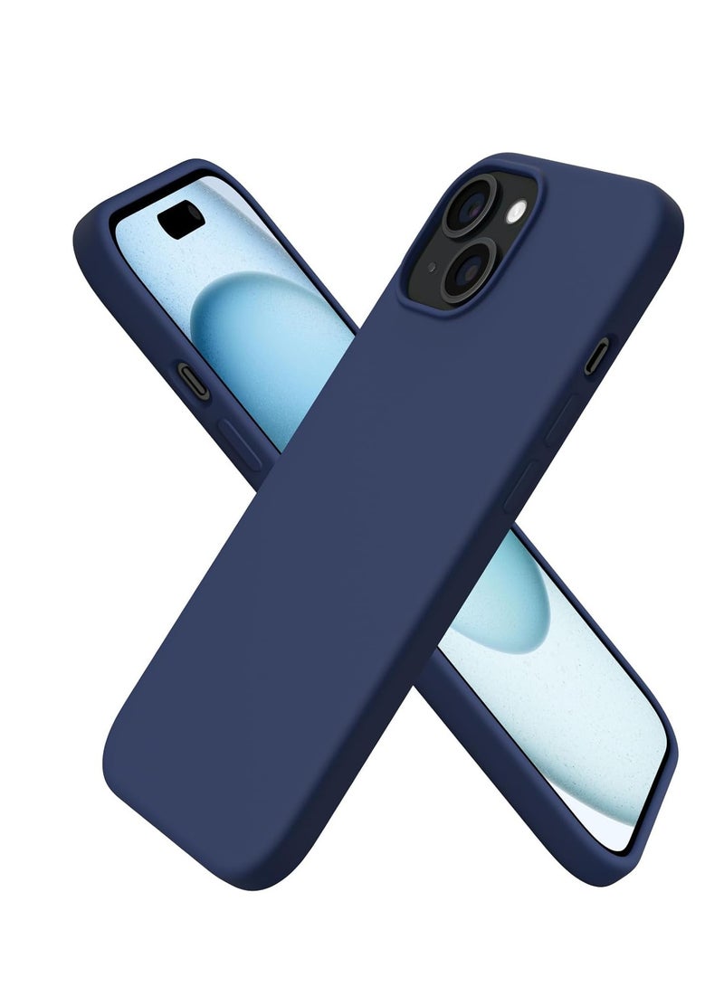 Compatible with iPhone 15 Plus/iPhone 14 Plus Case 6.7", Slim Liquid Silicone 3 Layers Soft Gel Rubber Cover Protective Phone Case with Anti-Scratch Microfiber Lining