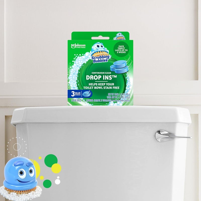 Scrubbing Bubbles Toilet Tablets, Continuous Clean Toilet Drop Ins, Helps Keep Toilet Stain Free and Helps Prevent Limescale Buildup, 3 Count, Pack Of 1 - Image 5