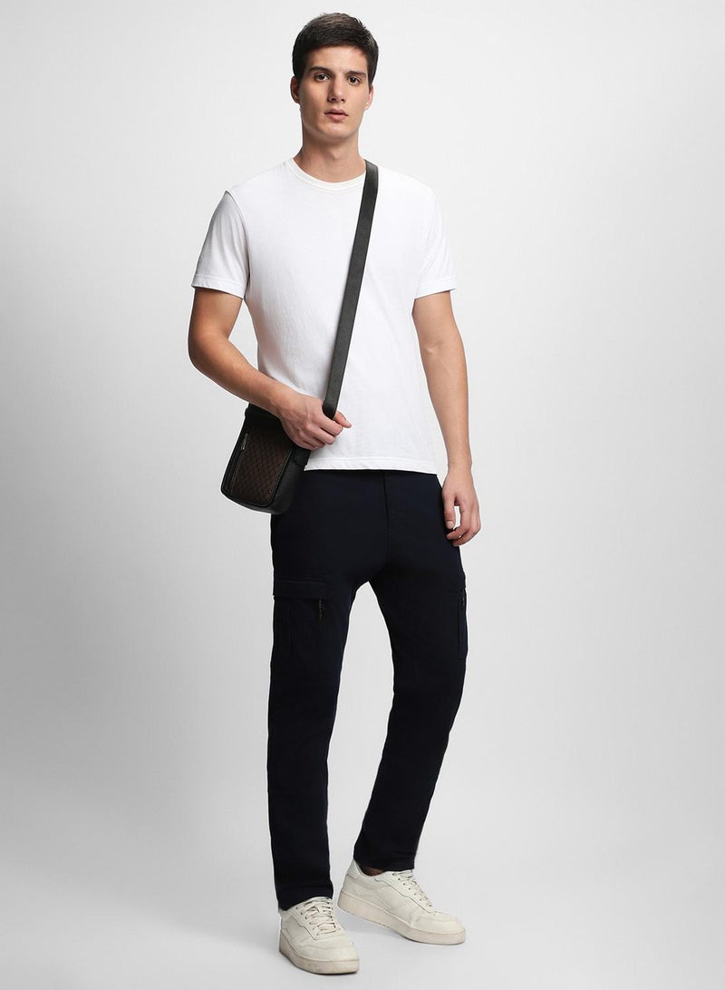 Dennis Lingo Navy Slim Fit Cargo Pants for Men - Cotton Lycra, Full Length, Mid Rise, Casual  - Image 1