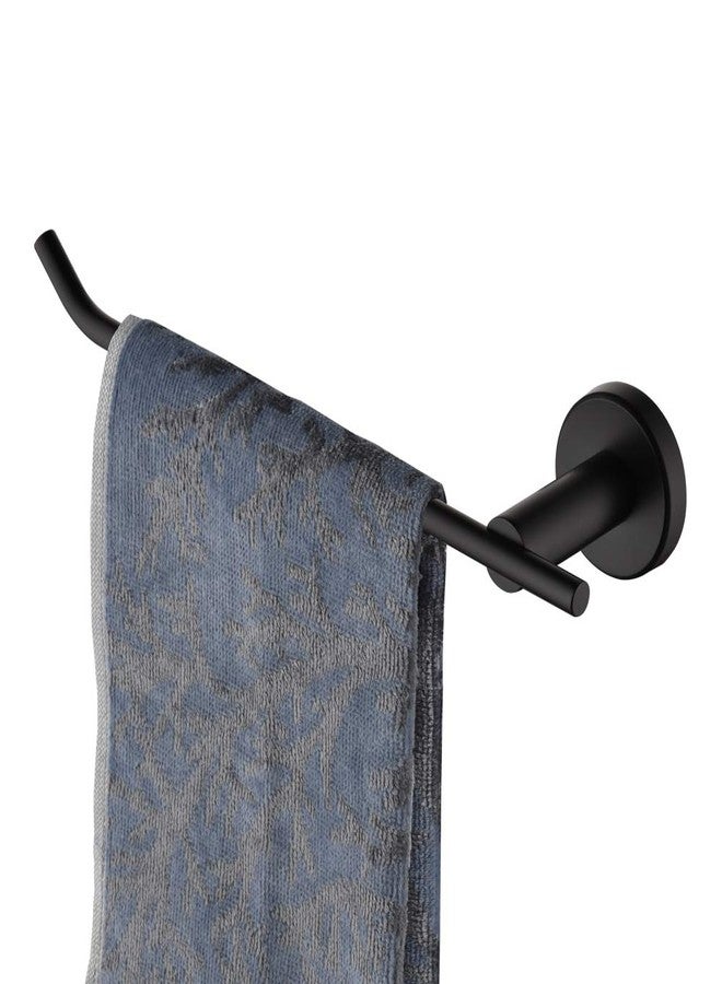 JQK Black Hand Towel Bar, Stainless Steel Towel Ring for Bathroom, 9 Inch Necklace Holder Matte Black Wall Mount Left Hand, TR101-PB - Image 1