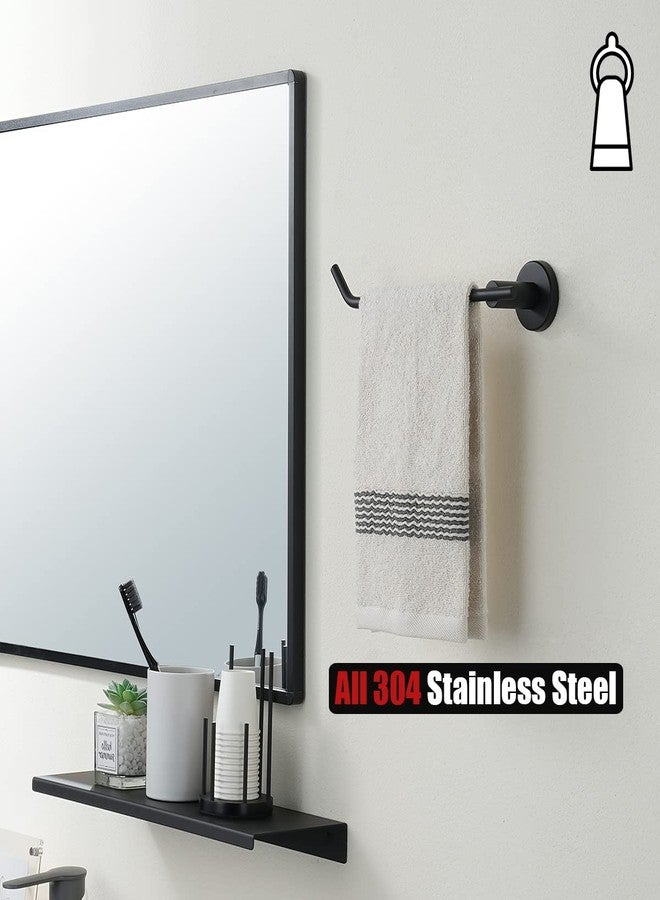 JQK Black Hand Towel Bar, Stainless Steel Towel Ring for Bathroom, 9 Inch Necklace Holder Matte Black Wall Mount Left Hand, TR101-PB - Image 3