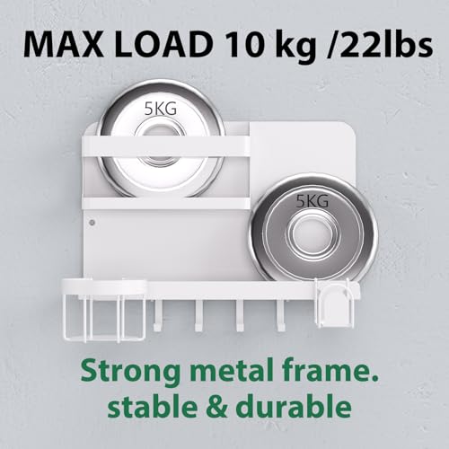 KMUZAWN Versatile Bedside Wall Organizer, Floating Bedside Shelves, Wall Mount Essential Accessories for Room Decor, Dorm, Makeup Organizer, Remote Control Holder，Night Stand - Image 3