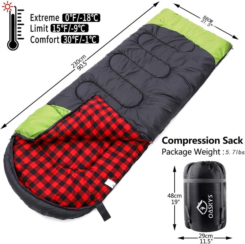 oaskys Camping Sleeping Bag - 3 Season Warm & Cool Weather - Summer Spring Fall Lightweight Waterproof for Adults Kids - Camping Gear Equipment, Traveling, and Outdoors - Image 2