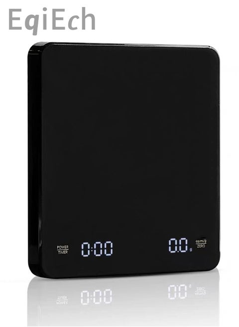 Rechargeable Mini Digital Coffee Scale with Timer 3kg/0.1g Espresso Scale Invisible Screen Pour Over Drip V60 Coffee Scale with 3 Units G/OZ/ML Tare Function Auto Off Touch Sensor and Silicone Cover