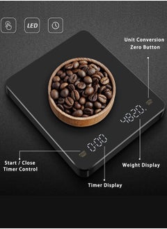 Rechargeable Mini Digital Coffee Scale with Timer 3kg/0.1g Espresso Scale Invisible Screen Pour Over Drip V60 Coffee Scale with 3 Units G/OZ/ML Tare Function Auto Off Touch Sensor and Silicone Cover - pzsku/Z956262D365BA4E6C632AZ/45/_/1696590982/7987ed2d-f73f-42ff-a0fb-d0f0ad12d104