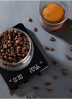 EqiEch Rechargeable Mini Digital Coffee Scale with Timer 3kg/0.1g Espresso Scale Invisible Screen Pour Over Drip V60 Coffee Scale with 3 Units G/OZ/ML Tare Function Auto Off Touch Sensor and Silicone Cover  - Image 3