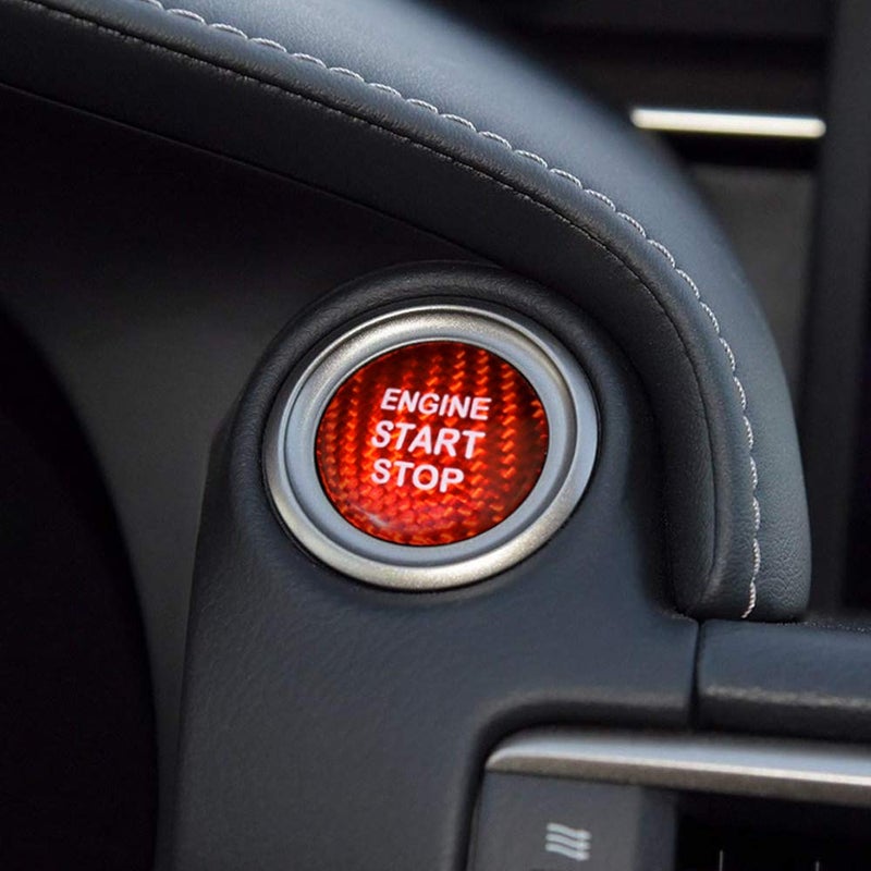 AIRSPEED Carbon Fiber Car Engine Start Button Sticker for Lexus IS250 IS200 IS300 ES350 ES330 GS350 GS300 NX300 NX200T RX350 RX300 LX RC Red
