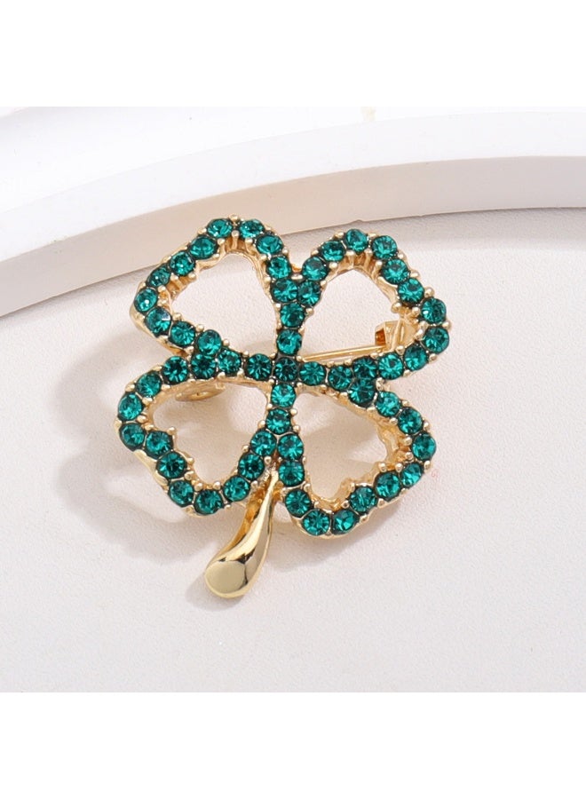 Mark Fairwhale New Four Leaf Clover Glass Alloy Brooch