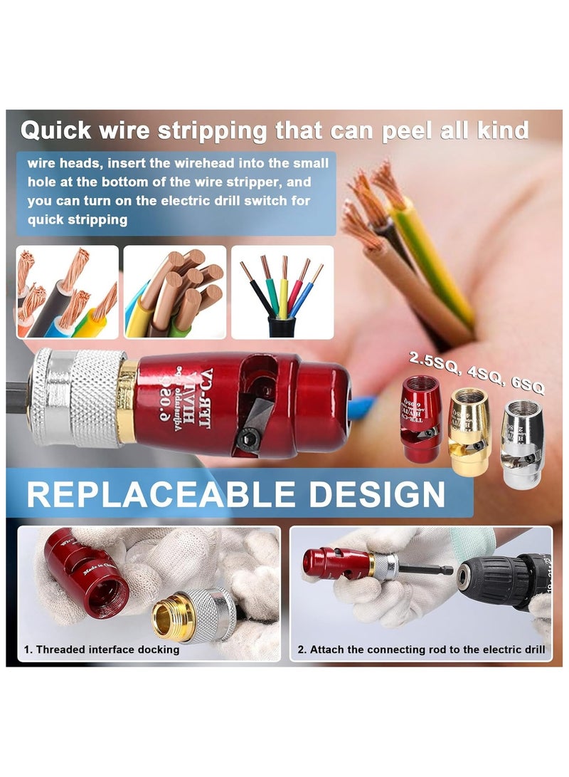 ELIKLIV Aluminum Alloy Stripping Machine Stripping Machine Practical rotary stripping tool with cable strander, compatible with all kinds of drills, electricians and drills - Image 3