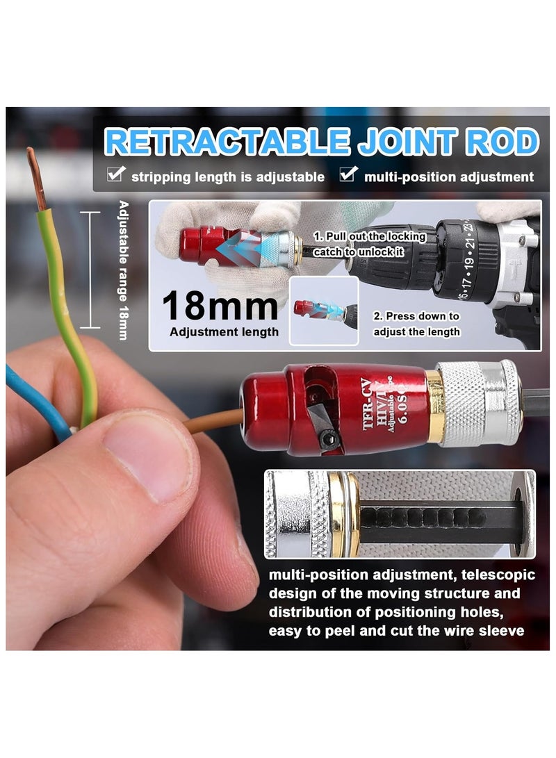 ELIKLIV Aluminum Alloy Stripping Machine Stripping Machine Practical rotary stripping tool with cable strander, compatible with all kinds of drills, electricians and drills - Image 4