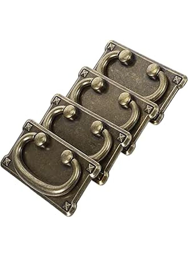 Vintage Zinc Alloy Drawer Pulls 4PCS Antique Cabinet Handles For Wardrobe Kitchen - Image 1